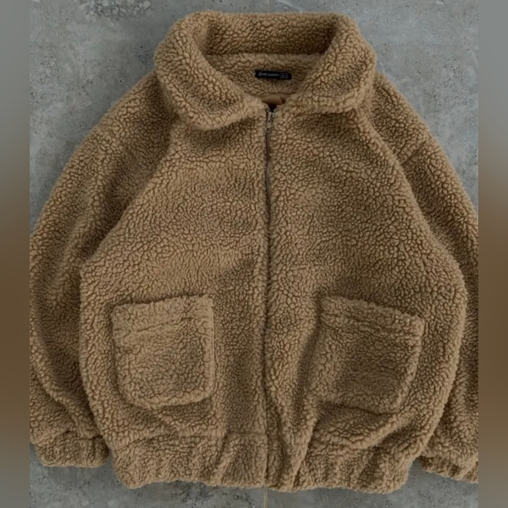 Cozy Tan Sherpa Pea Coat